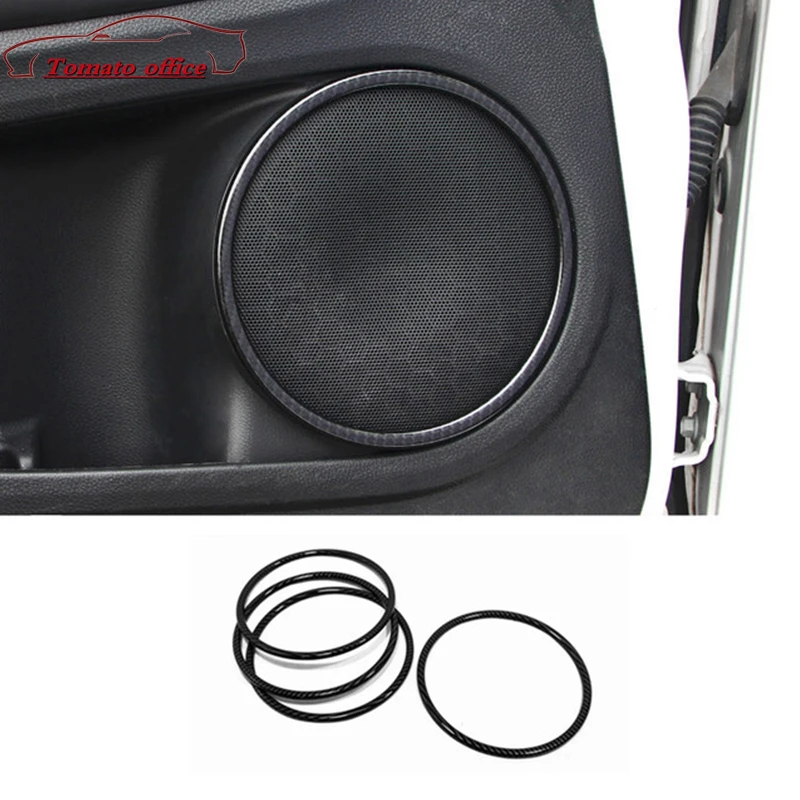 

ABS Carbon fiber Car Door Internal Speaker Ring Decoration Cover Trim For Honda Vezel HR-V 2014 2015 2016 2017 2018 Accessories