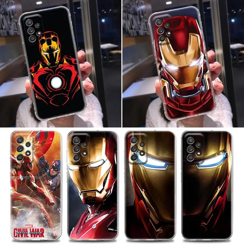 

Ironman Silicone Clear Case For Samsung Galaxy A52 A51 A53 A72 A71 A73 A32 A31 A33 A41 A22 A11 5G Soft Case Cover Ironman Marvel