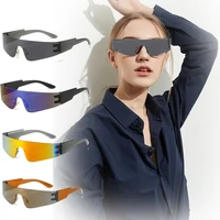 summer rimless rectangle sunglasses women men shades future sense gradient uv400 outdoor beach sun glasses retro sunglasses