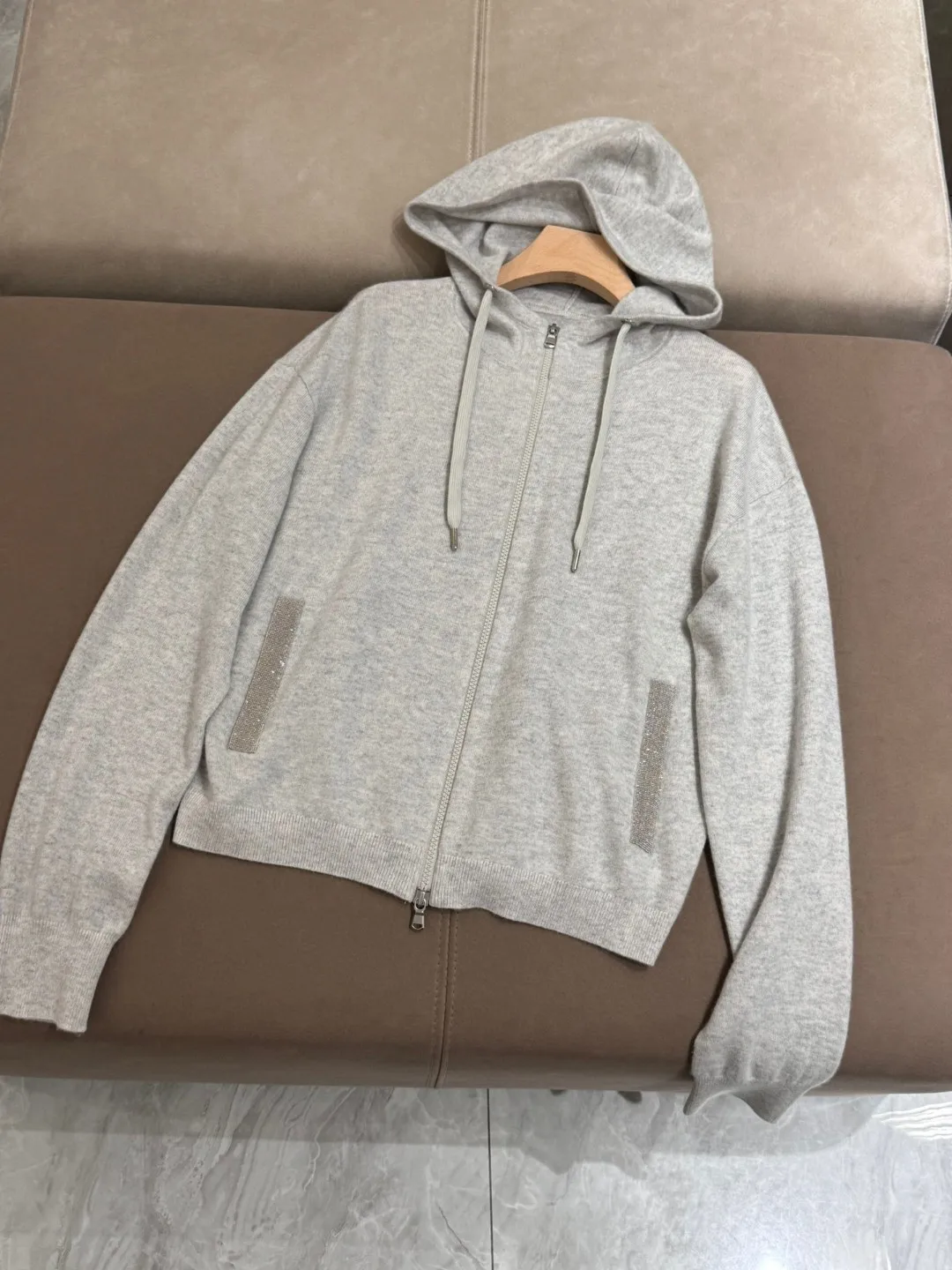 Женский кашемировый брючный костюм трикотажный кардиган с длинным рукавом и