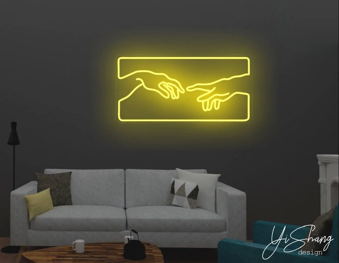 Световая настенная декоративная вывеска LED Neon с крюком PULL на заказ "Животные" для спальни в стиле Аниме.