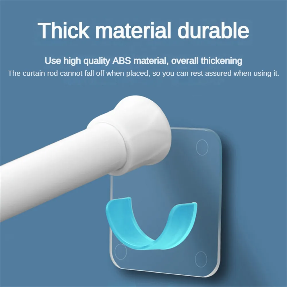 

Strong Curtain Rod Bracket Holder Hooks For Wall Adhesive Bathroom Shower Rod Tension Retainer No Drilling Stick For Closet