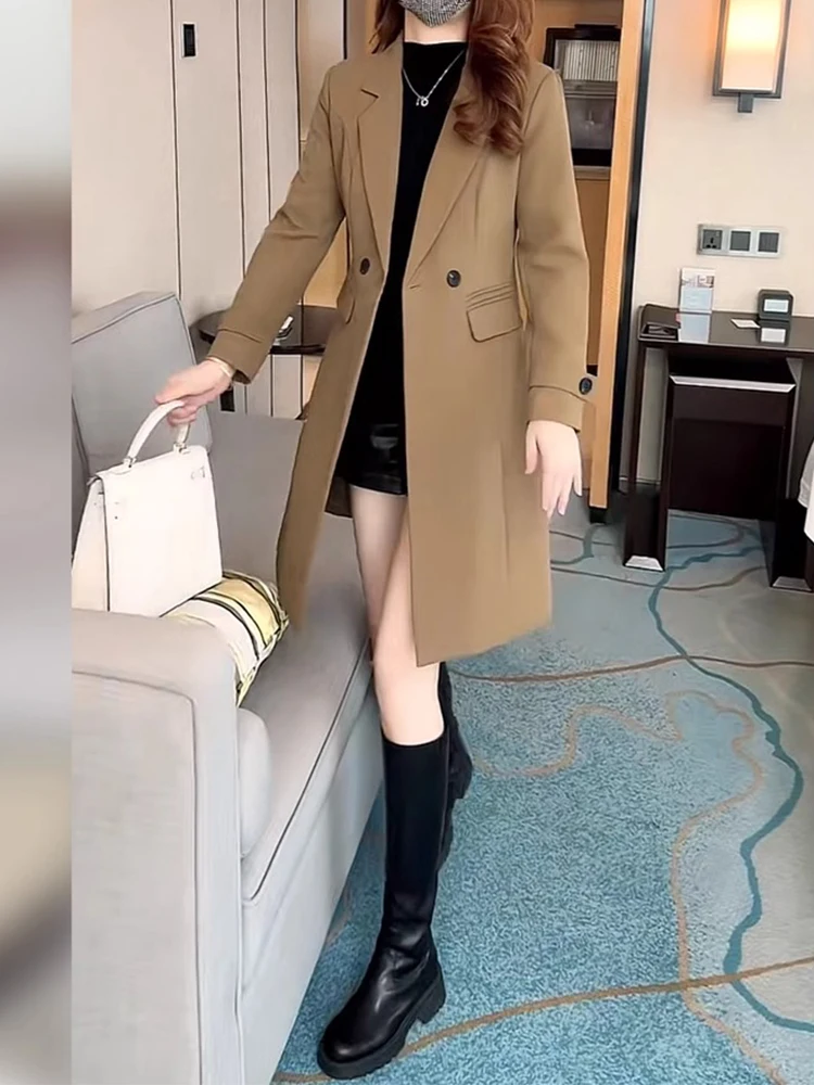 Повседневный плащ верхняя одежда женский средней длины осенний раний 2024 модное