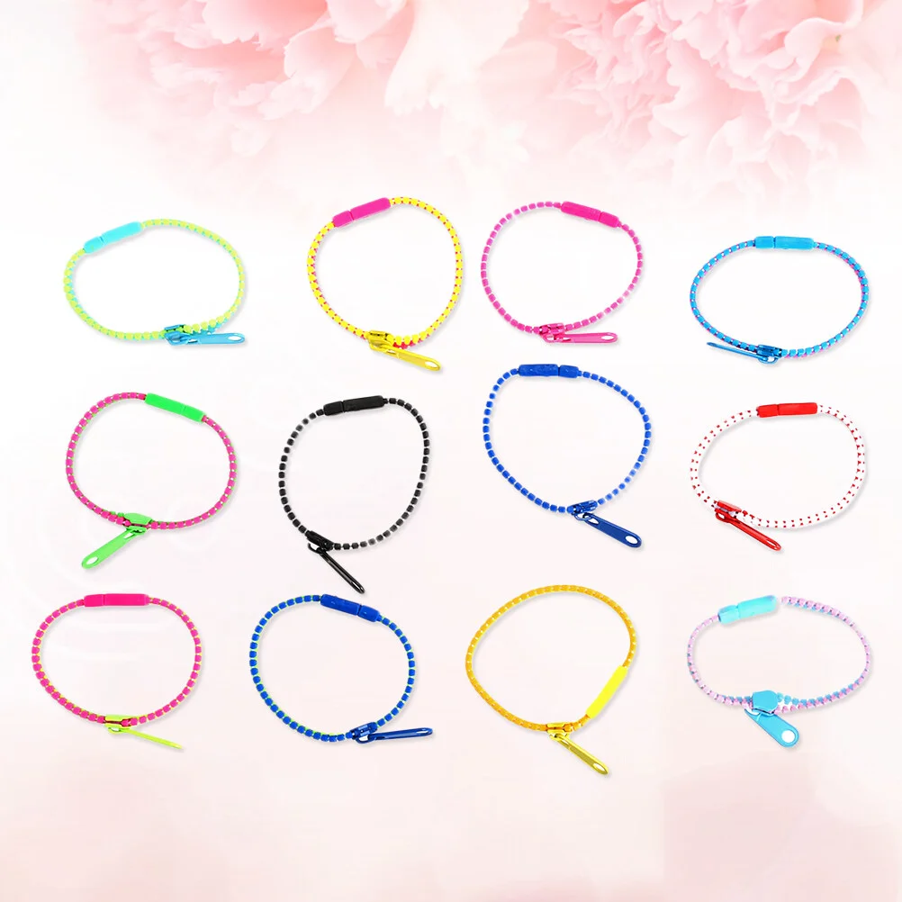 

50 Pcs Bulk Fidget Toys Bracelet Party Zipper Kids Personality Friendship Child