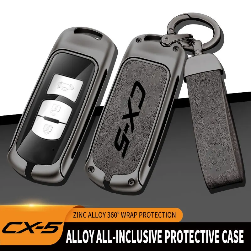 

Alloy Style Car Logo Key Bag For MAZDA CX5 Key Case Dedicated Key Cover For Mazda CX-5 CX8 Remote Control Protector Accessories