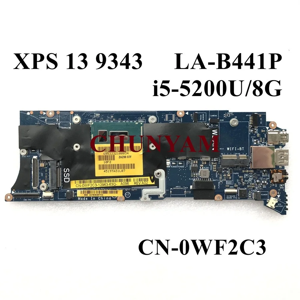 Стандартная материнская плата для ноутбука Dell XPS 13 9343 с процессором I3 I5 I7 4/8 ГБ ОЗУ