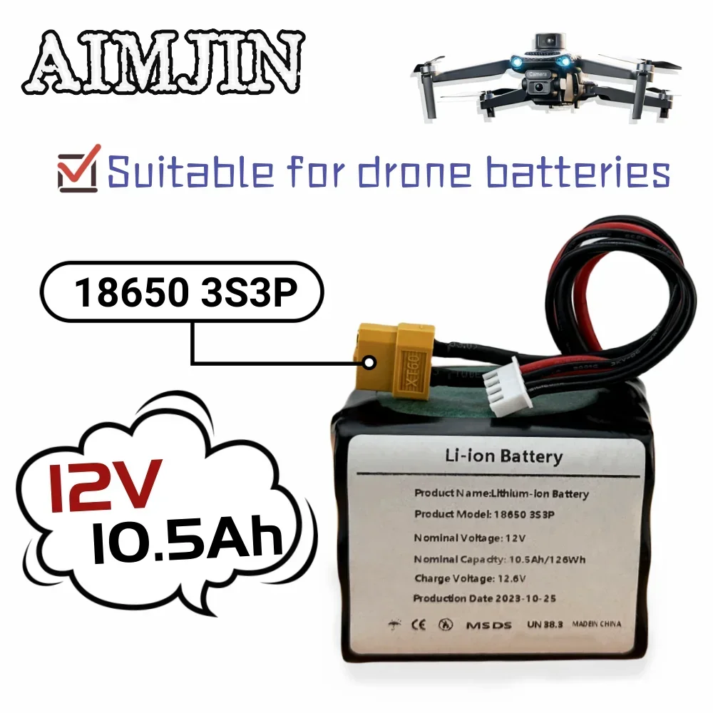 18650 3S3P 12 В 10 5 Ач литий-ионный аккумулятор для различных радиоуправляемых