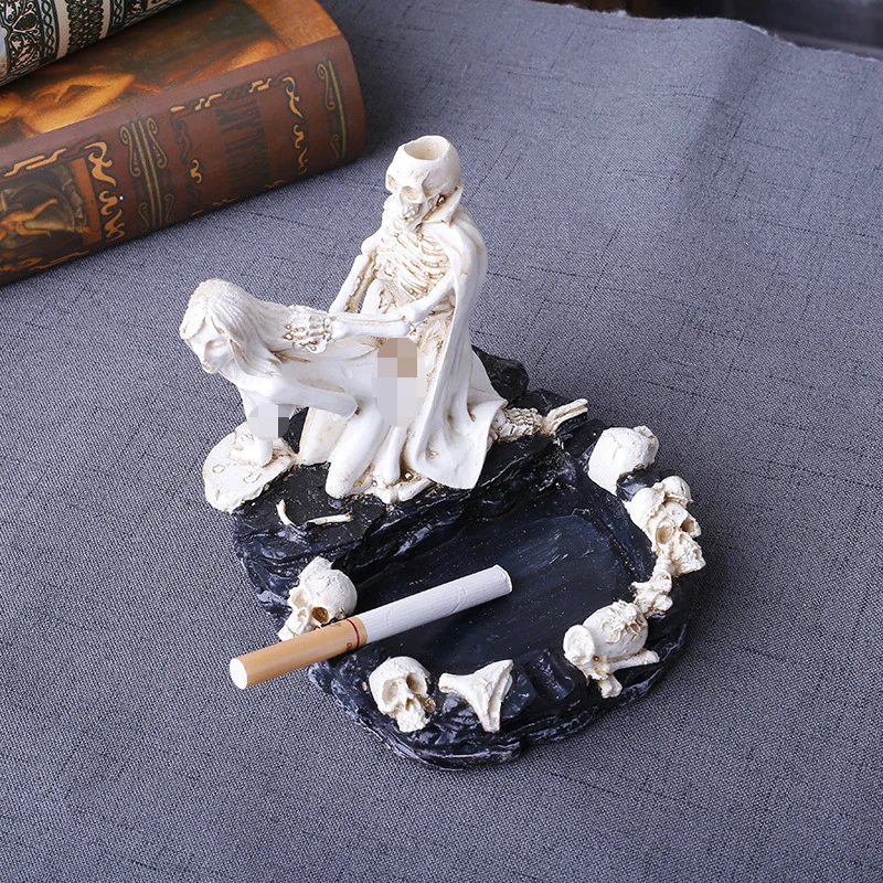Kişiselleştirilmiş kafatası küllük reçine el sanatları sigara masa aksesuarları toplama malzemeleri hediyeler kül tablası