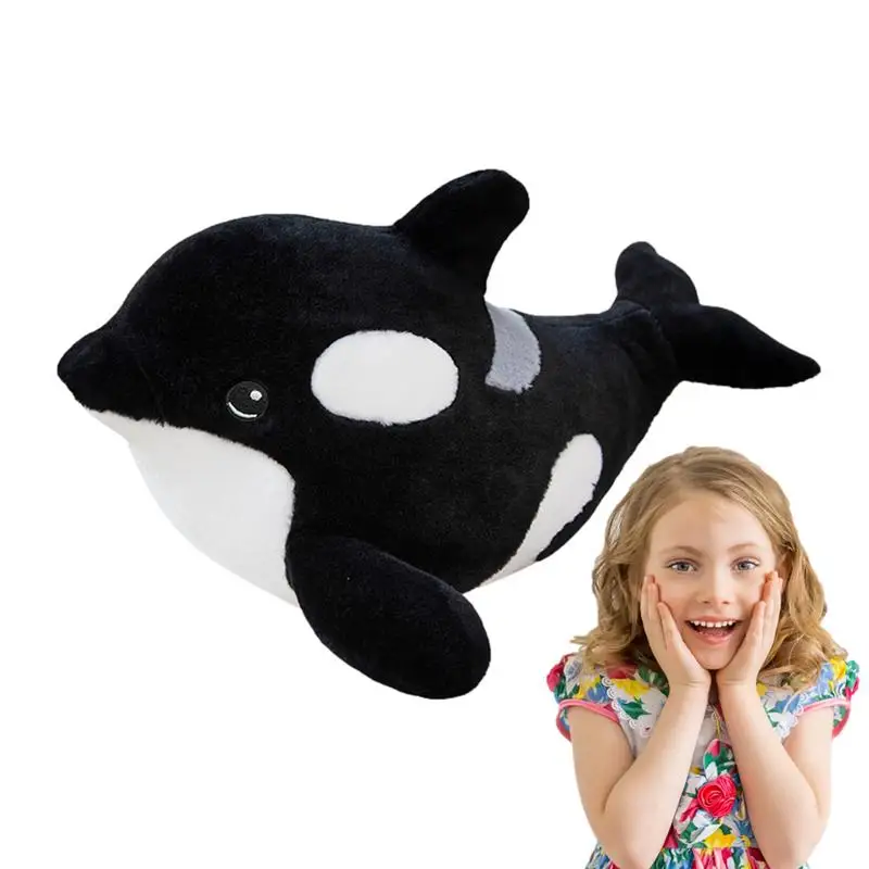 

Stuffed Whale Black Killer Whale Plush Toys Stuffed Orcinus Orca Fish Doll Shark Cartoon Soft Sleep Pillow Kids Girls Baby Gift