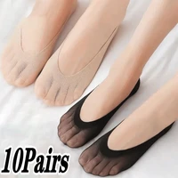 10pairs new fashion womens no show socks summer thin boat sock slippers silicone non slip seamless invisible boat stockings