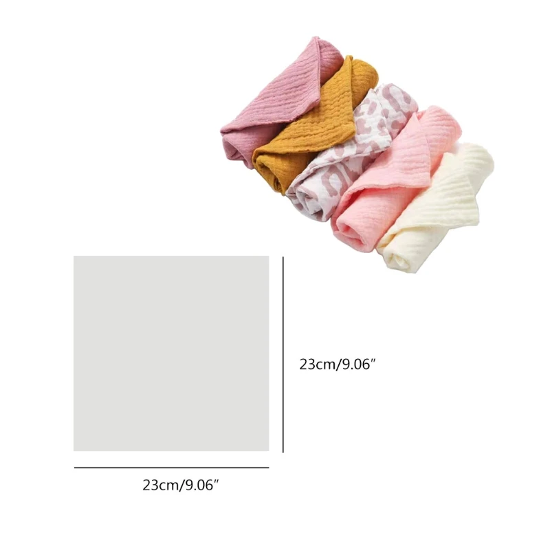D7YD 5 шт. swashcloth Facecloth носовой платок муслиновая ткань слюнявчик для кормления