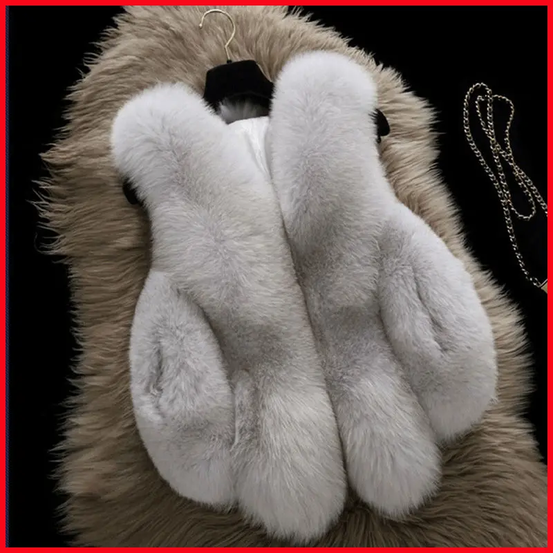 New Autumn/Winter 2022 Plus-size Slimming Faux Fur Vest Ladies Short Water Drop Slimming Fox Fur Faux Fur Casual Coat