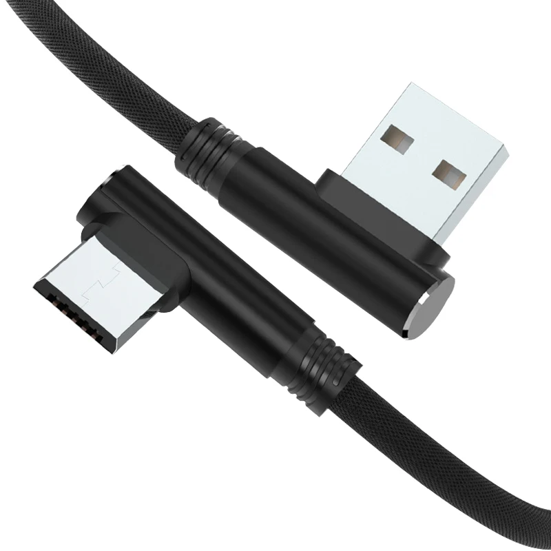 Type C/microUSB Data Cables 90 Degrees Elbow Wire 2.4A Fast Charging USB 2.0 Data Transmission Male To Male Cord 0.35 1 1.5 2 3m images - 6