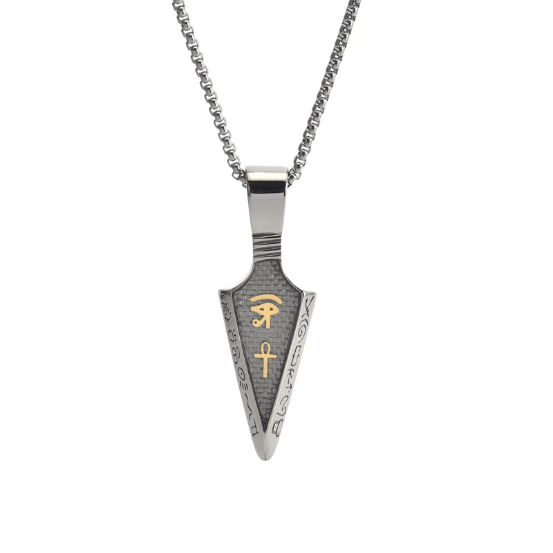 Фото Подвески Horus Eye Anka Cross Spearhead из нержавеющей стали для мужчин и женщин, элитные персонализированные модные ожерелья, ювелирные изделия №5