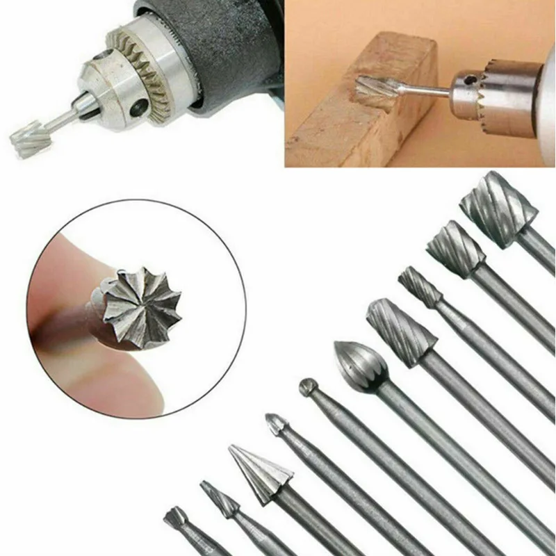 

20pc 3mm Shank HSS Milling Cutter Rotary Tool Burr Double Diamond Cut Rotary Dremel Tools Electric Grinding