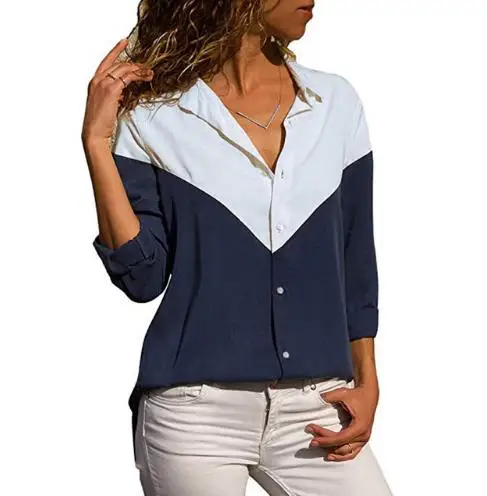 Женская футболка с длинным рукавом отложным воротником и принтом бабочек |