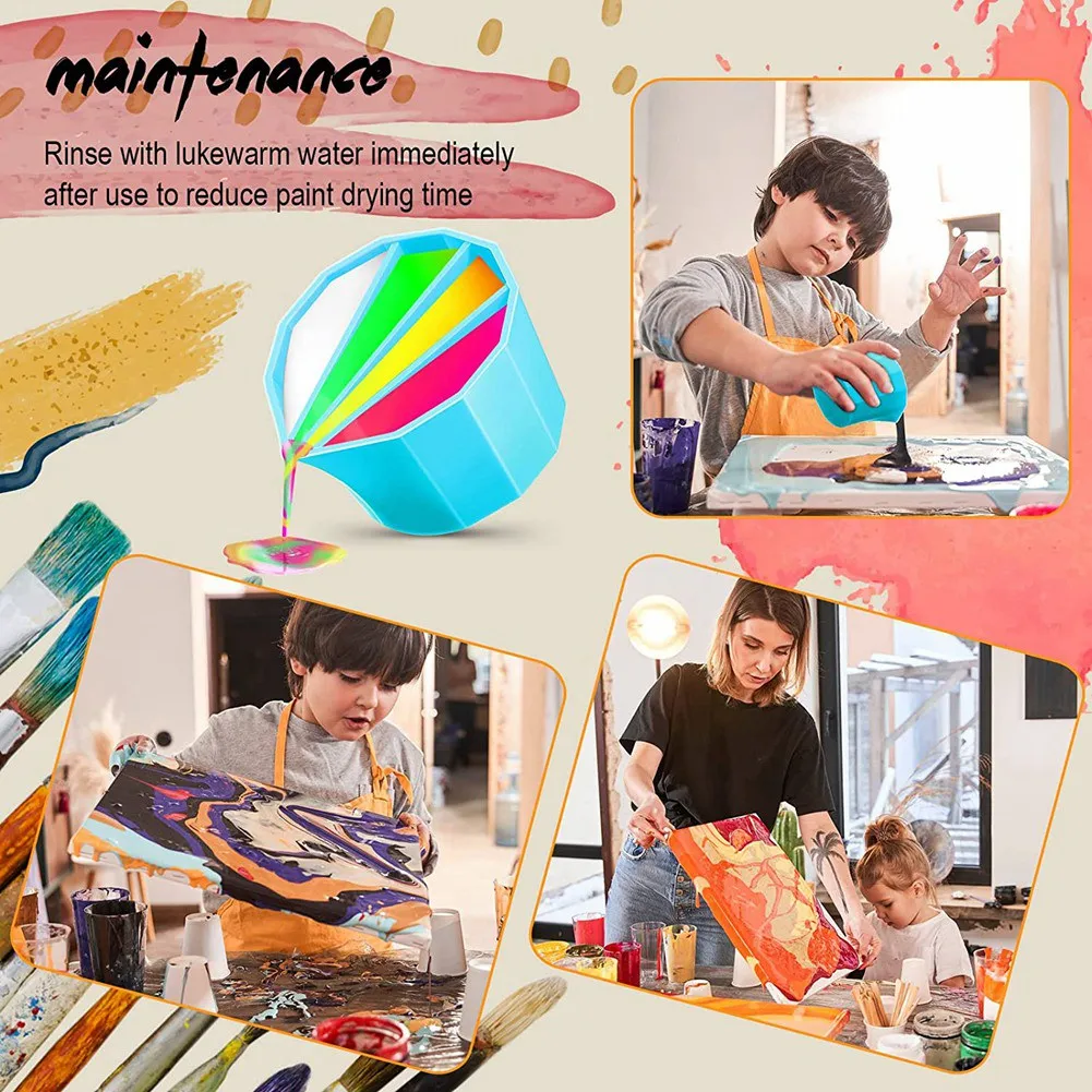 

4 шт., силиконовые многоразовые стаканчики для рисования