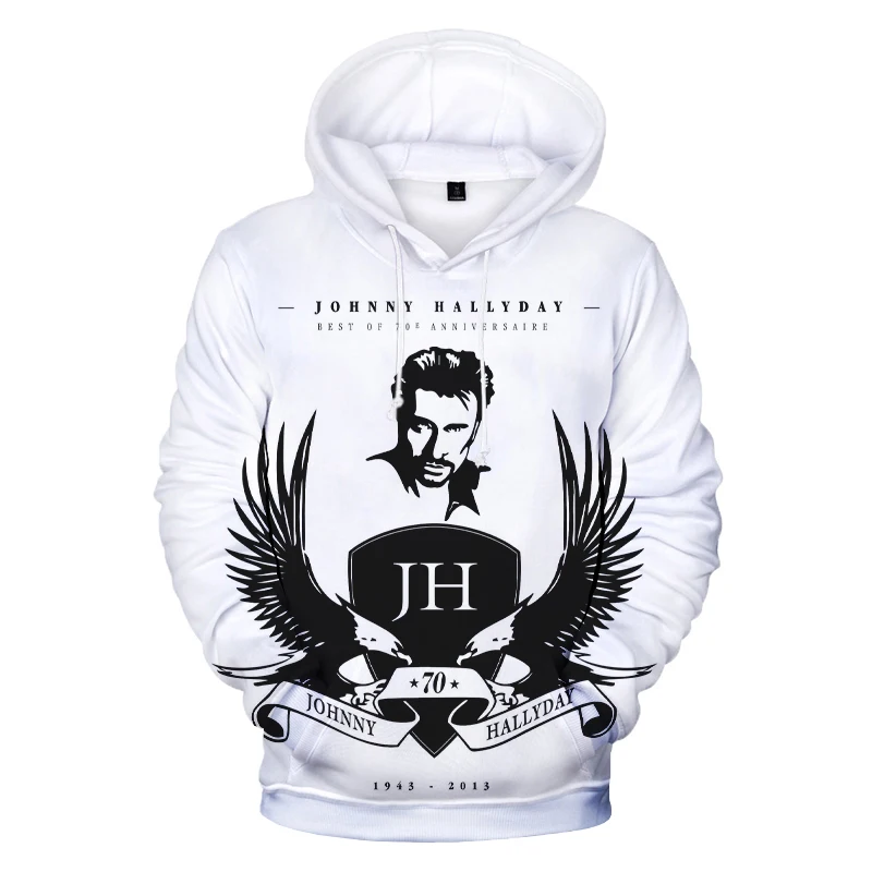 

3D Printed Johnny Hallyday Hoodies France Rock Singer Sweatshirt Men Women Casual Fashion Oversized Haikyuu Pullover Coats