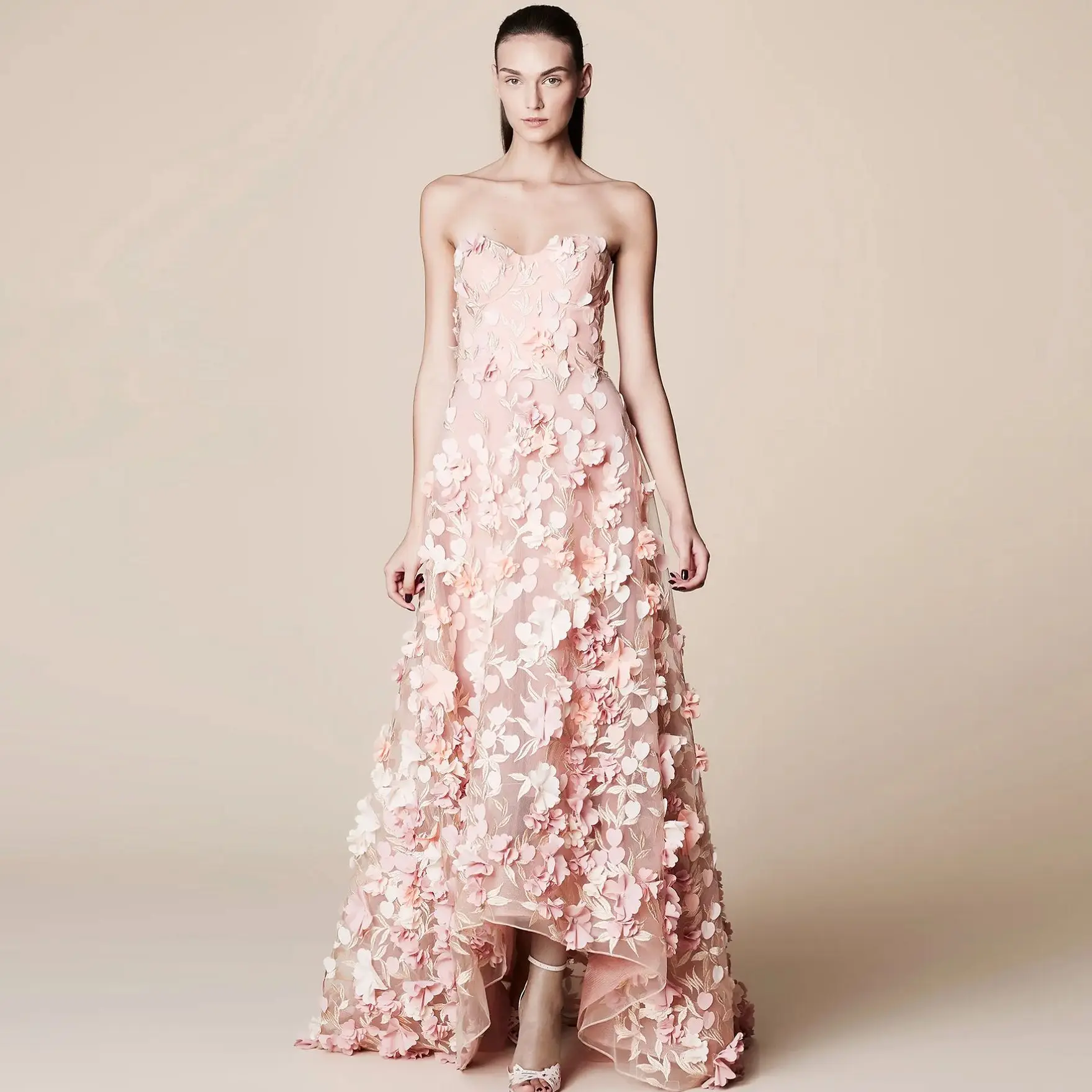 

Женское вечернее платье без бретелек Ever Pretty, асимметричное многослойное платье-трапеция с цветочным принтом, одежда для выпускного вечера, 2019