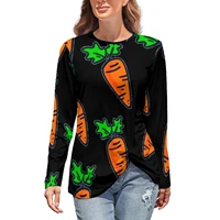 carrot t shirt food long sleeves harajuku spring woman tee shirt sexy top shirts