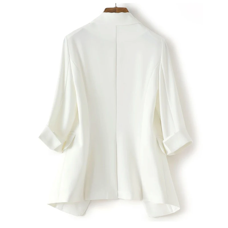 2023 New Thin Blazer Women Spring Summer Fashion Slim Short Coats Ladies Suit Three Quarter Sleeve One Buckle Blousers Outerwear