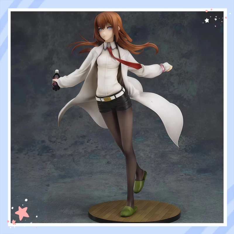 Фото Фигурка Макисе Курису из аниме Steins Gate в белом лабораторном халате с бутылкой колы, коллекционная модель, украшение для рабочего стола для любителей аниме №4