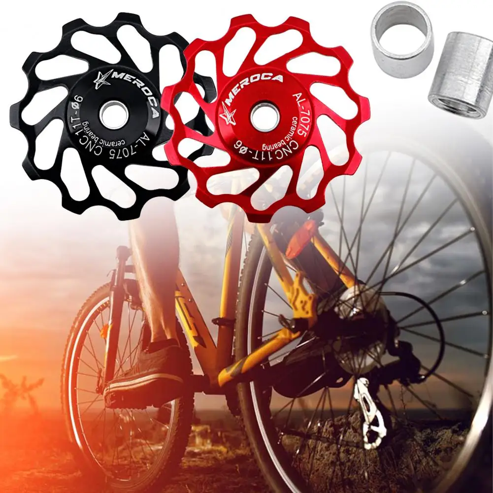 

Mountain Bike Guide Wheel Solid Construction Strong Lessen-Friction Rear Derailleur Pulley Bike Accessories