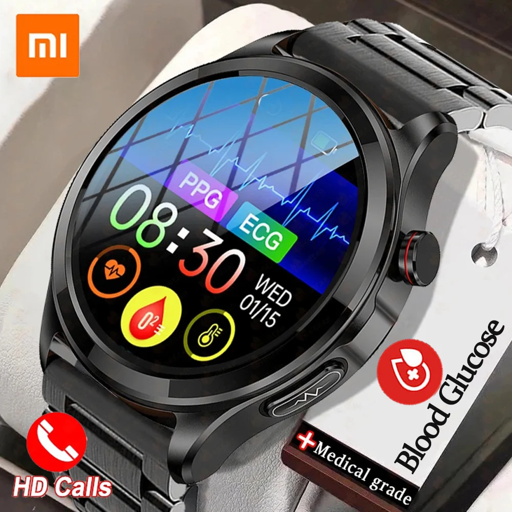 

Xiaomi 2023 Blood Glucose Bluetooth Call Smart Watch Men ECG+PPG Waterproof Fitness Tracker Women Watch Non-invasive Smartwatch