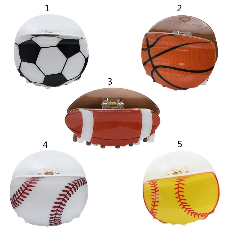 

Unique Baseball Basketball Football Hair Claw for Women Cool Girl Hair Grip Hair Barrettes Outdoor Sports Headdress 264E