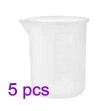 5Pcs Transparent 100mL Silicone Measuring Cup With Scale Food-Grade Cake Make Separating Cups DIY Candle Epoxy Resin Mixed Tools