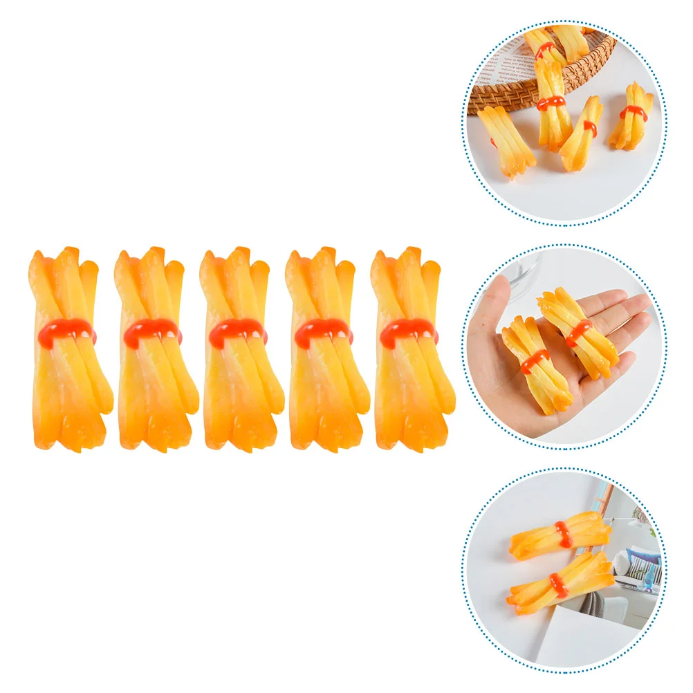 

Fries French Play Kitchen Realistic Toys Chips Pretend Model Kids Simulation Fried Lifelike Fake Faux Toy Decoration Display