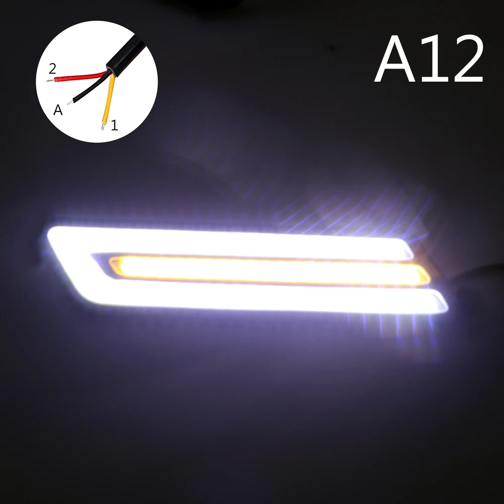 

1 Пара Светодиодных Противотуманных Фар, Дневные Ходовые Огни, Задние Стоп-сигналы DRL, Гибкие Указатели Поворота, COB