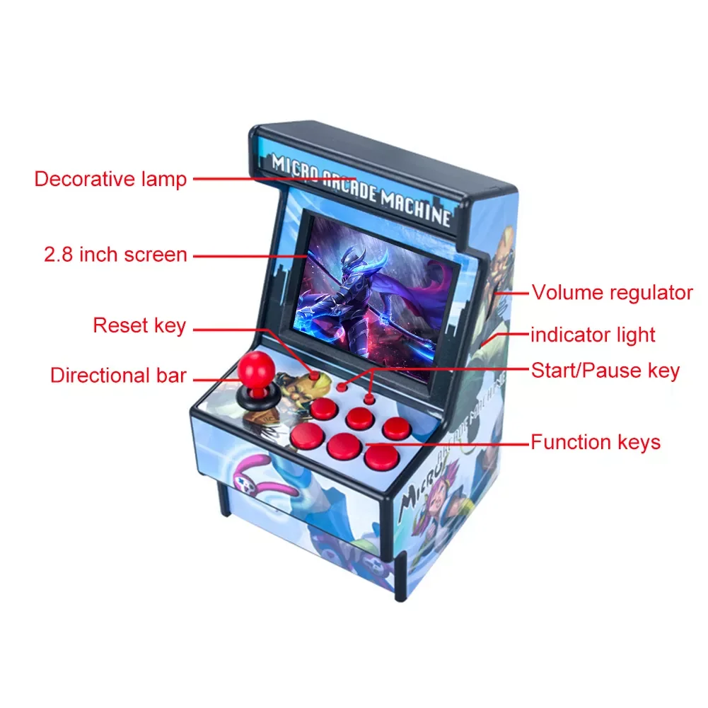 

NEW2023 Mini Arcade Handheld Game Console Built in 156 2.8 Inch Screen 16 Bit Portable Video Game Console For Sega AV Output