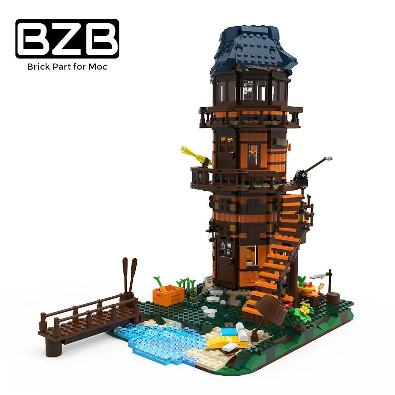 

MOC Sea Lighthouse Building Blocks Kits Retro Light Tower DIY Bricks Model Idea Home Brain Game Kids Toys Birthday Best Gifts
