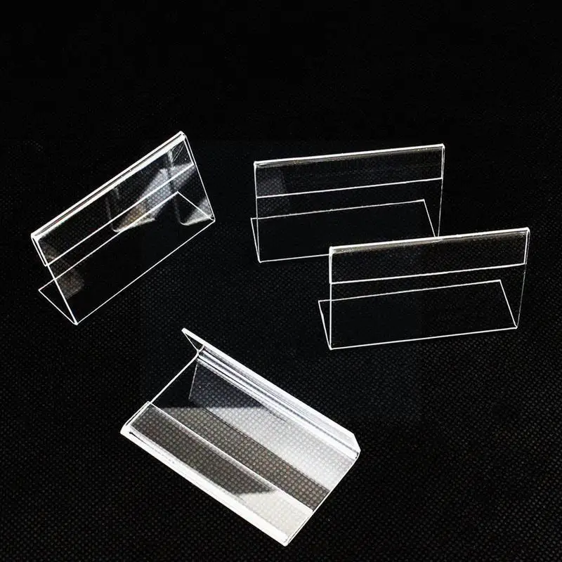 

10 Pcs Acrylic T 1.5mm Clear Plastic Desk Sign Label Acry Tag Card Label Display Holders Paper Price Frame Stand Frame Hold D9h5
