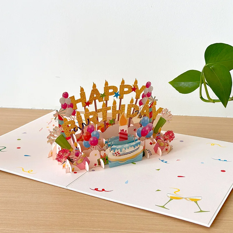 Новая креативная бумажная скульптура со скелетом на день рождения 3D-карта