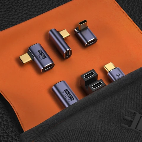 Адаптер с прямым углом USB C U-образный Прямой Угловой адаптер Type C на Type C 40 Гбит/с адаптер для быстрой передачи данных конвертер Зарядные адаптеры