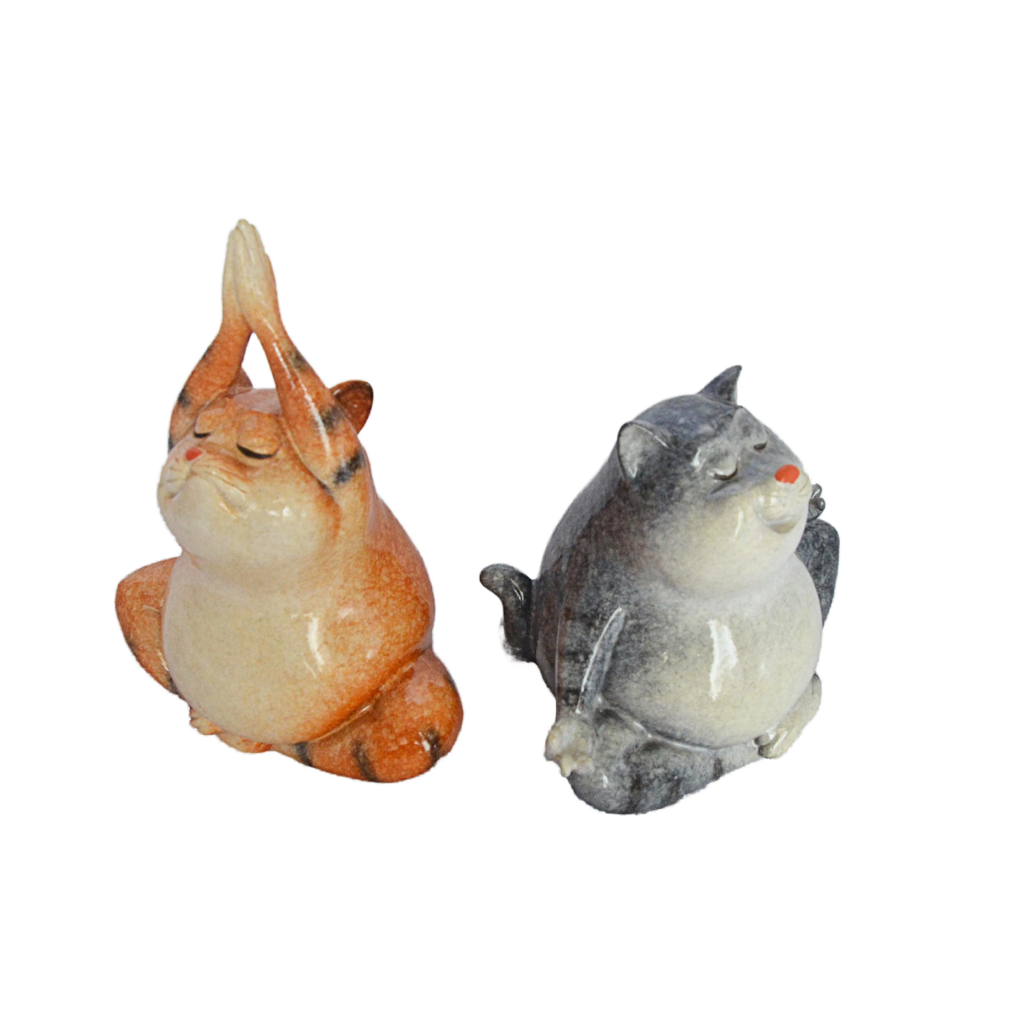 Полимерная Статуэтка для йоги MYBLUE в виде кошки украшения дома статуэтка