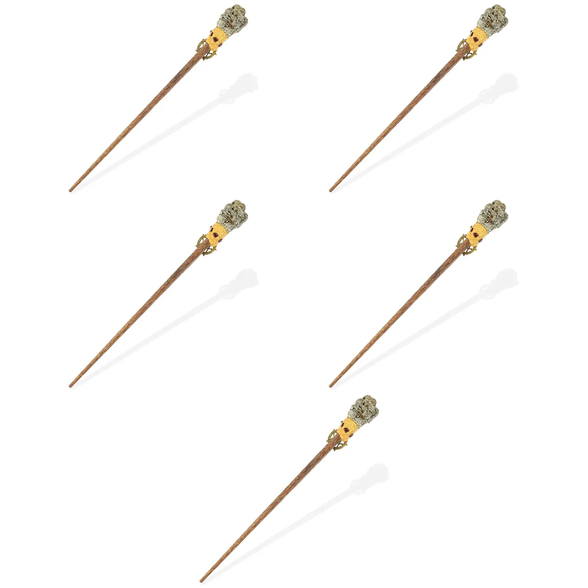 

5x Accessories Cosplay Birthday Party Natural Decorative Wand Natural Stone Magics Wands Party Decor for Home Party