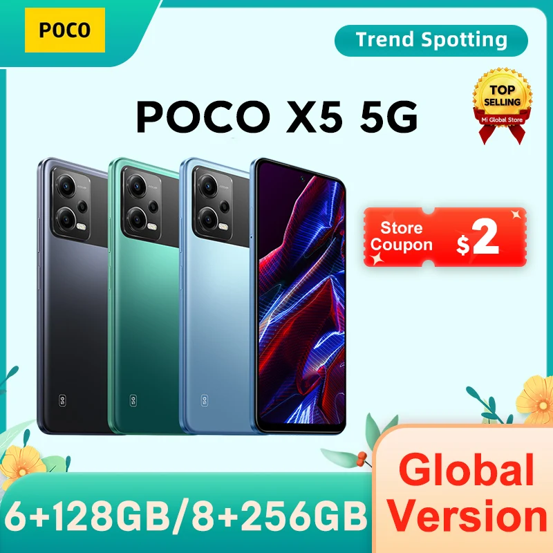 Новый POCO X5 5G глобальная версия смартфон 128 ГБ/256 ГБ NFC Snapdragon 695 6,67 "120 Гц AMOLED DotDisplay 5000 мАч батарея 33 Вт - купить по выгодной цене - Топ-200 товаров с Али