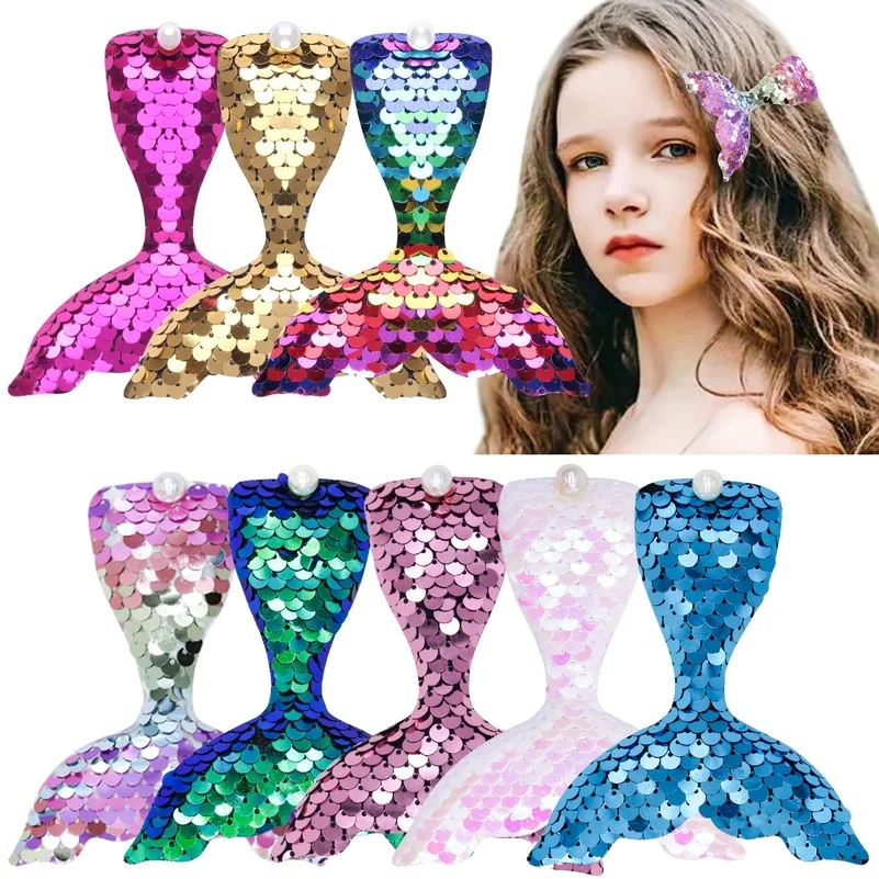 

Sequins Fish Tail Hair Clips for Girl Kid Hair Accessories Hair Pins Hairclip Children Hair Jewelry Hair Grips Hairpins Barrette