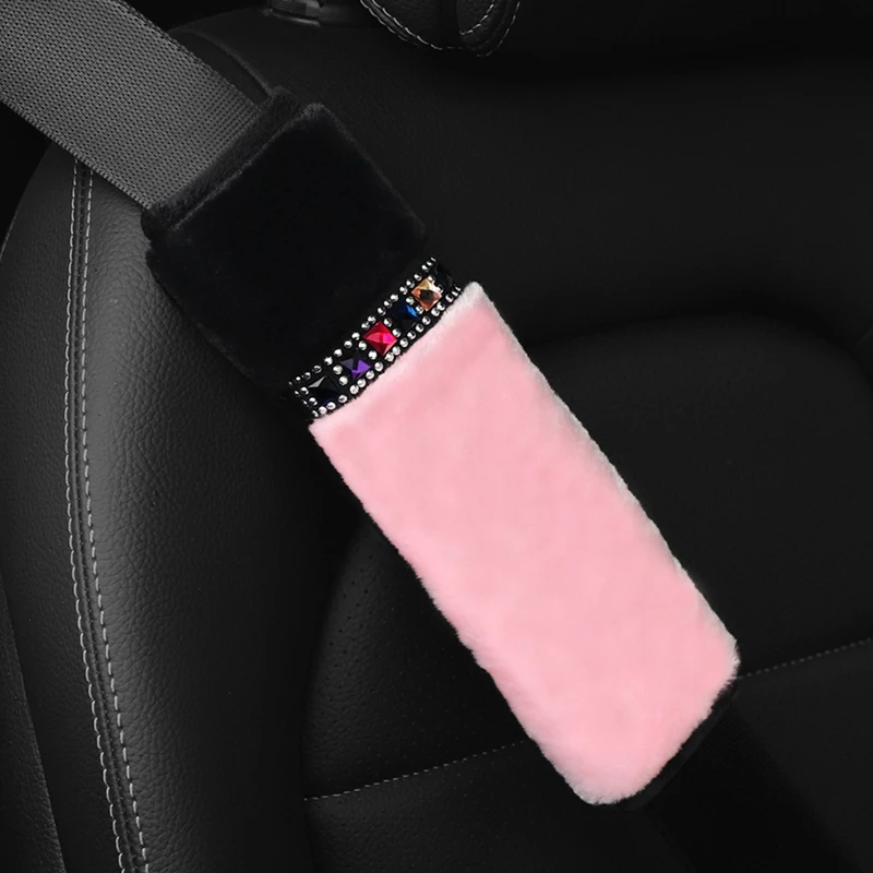 

Зимний ремень Стразы, плюшевые Наплечные Защитные чехлы для автомобильного ремня безопасности, универсальные аксессуары