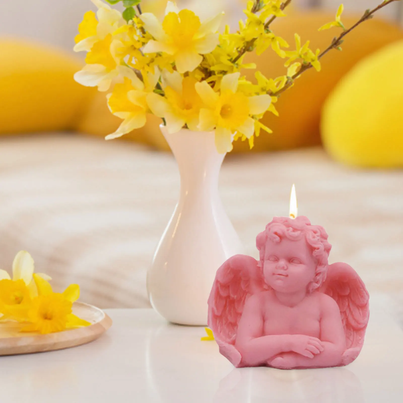 

Восковая статуя Ангела формы для свечей восковая эпоксидная форма для изготовления мыла Рукоделие украшение для дома праздника вечеринки