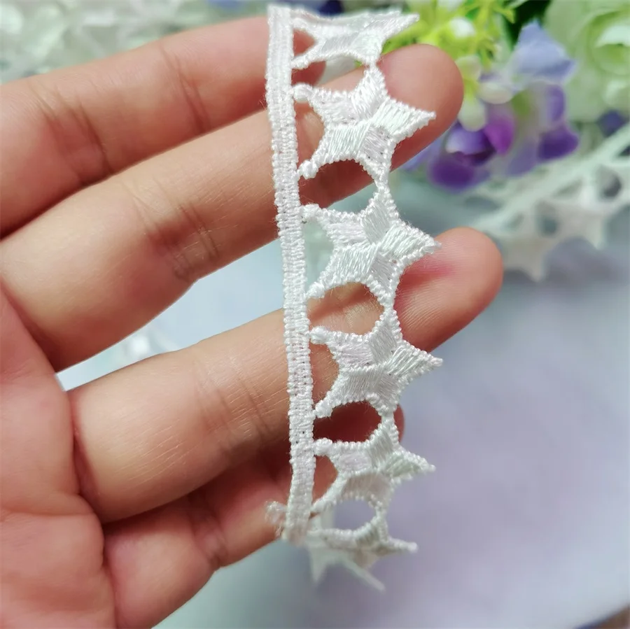 

2CM Wide Water-Soluble Star Lace Trim 6YARDS/pack DIY Lolita Dress Sewing Accessories Craft Supply
