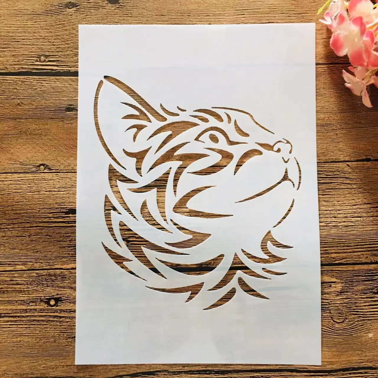 

A4 29*21cm Cute Cat Head DIY Layering Stencils Wall Painting Scrapbook Coloring Embossing Album Decorative Template