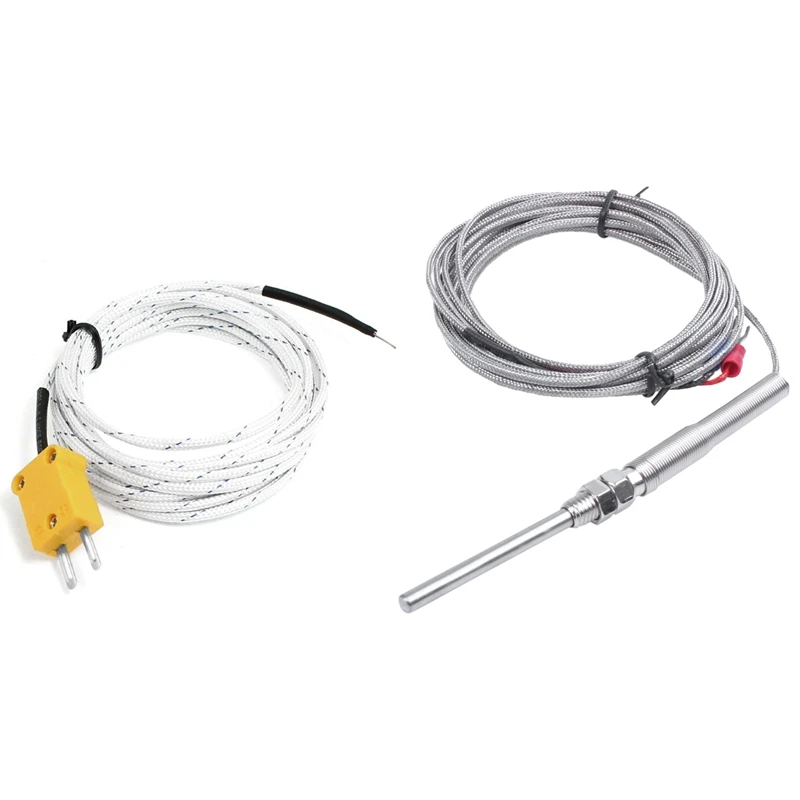 

2 Pcs K Type 9.8Ft 3 Meters Thermocouple Sensor Probe, -30 To 400C & 800C