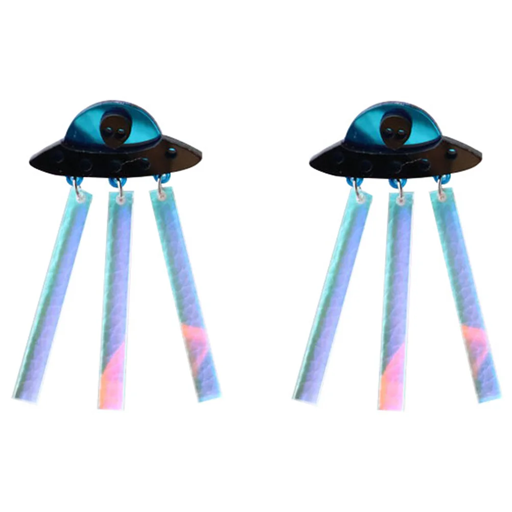 

Earrings Women Danglespace Dangling Earring Acrylic Funny Spaceship Summer Party Womens Aestheticcostume Ufo Alien Rave Tassel