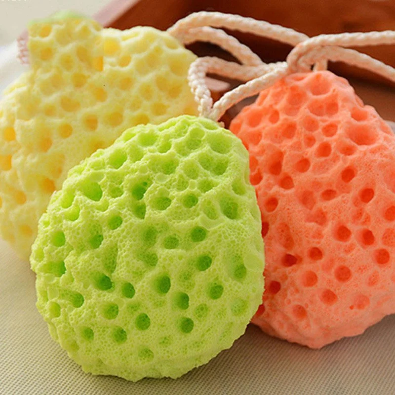

New Bath Ball Mesh Brushes Sponges Bath Accessories Body Wisp Natural Sponge Dry Brush Exfoliation Cleaning Equipment