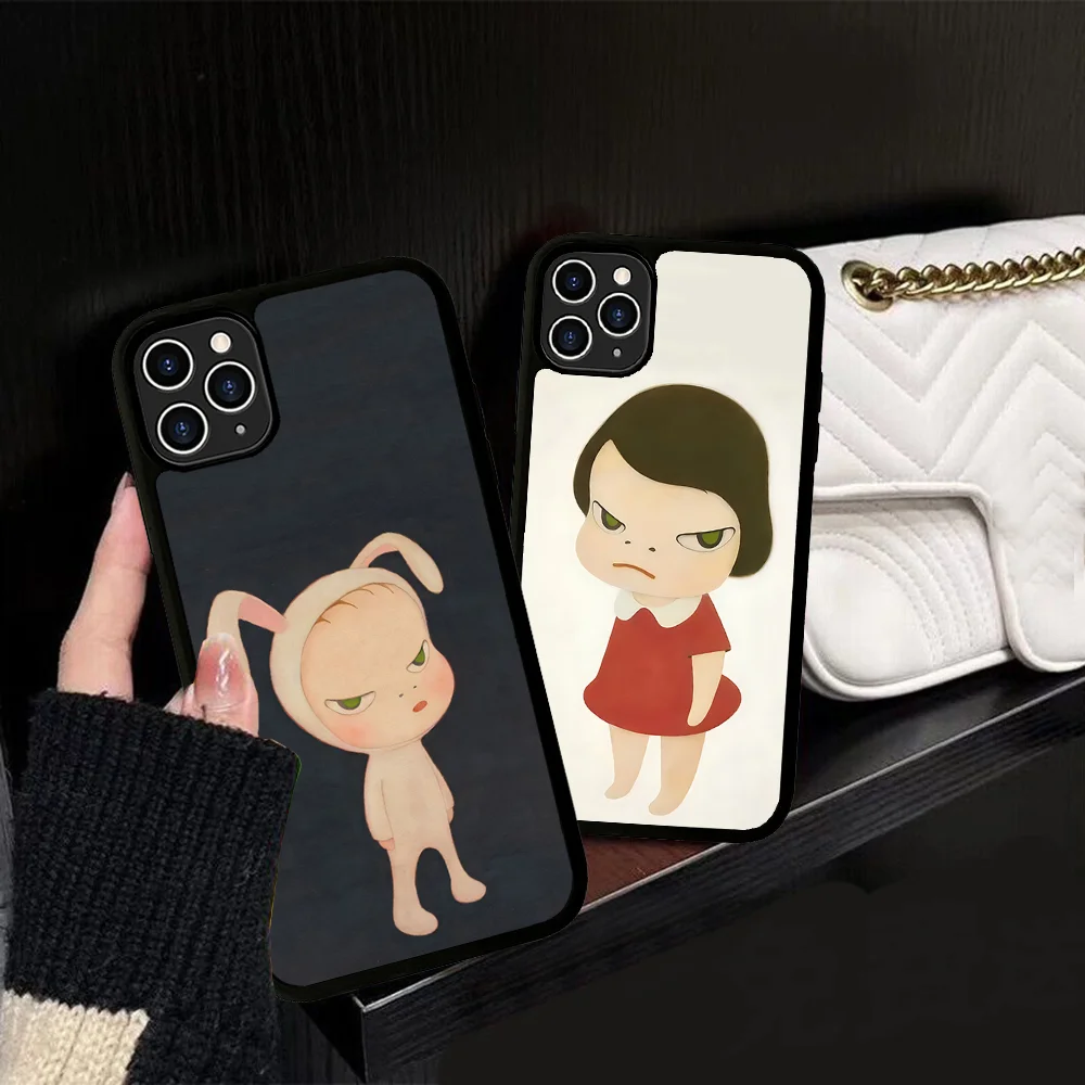 Yoshitomo Nara чехол для телефона силиконовый ПК + ТПУ IPhone 11 12 13 14 15 16 Plus Pro Max