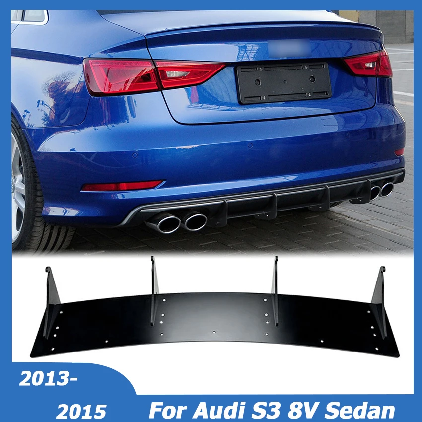 

For Audi S3 8V Sedan Pre-LCi 2013 2014 2015 Rear Bumper Diffuser Side Splitters Spoiler Lip Protector Body Kit Car Accessories
